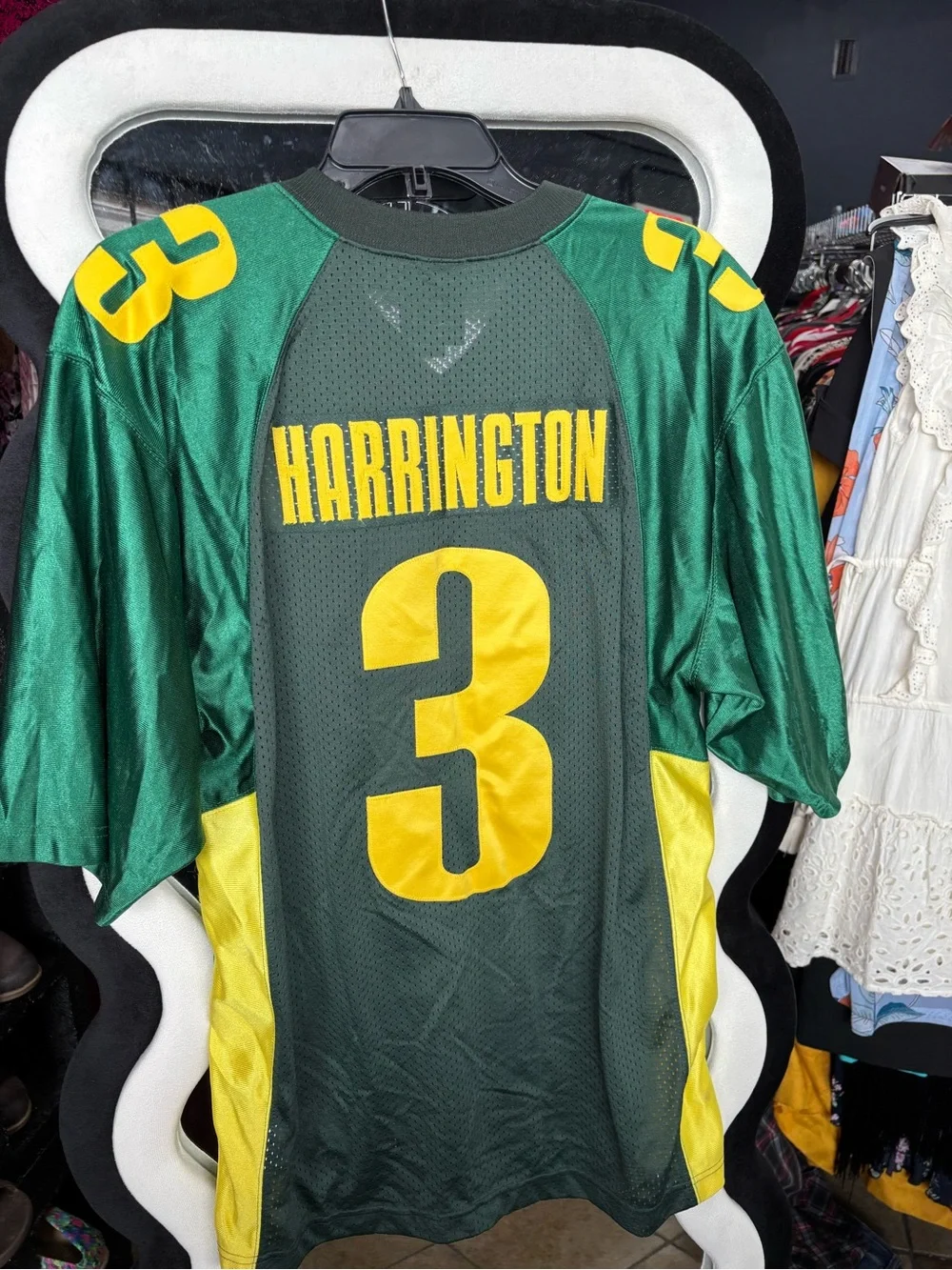 Nike Men’s Green & Yellow Number 3 Football Jersey